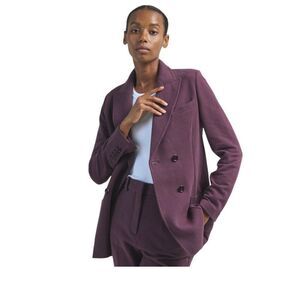 Circolo 1901 Women's 6 Plum Purple Double-Breasted Boyfriend Jacket Chicory